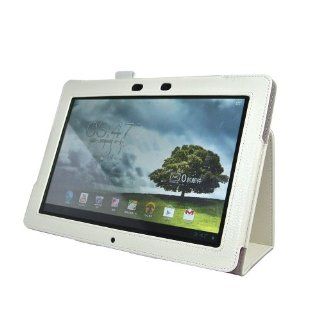 IVSO ASUS Memo Pad Smart ME301T 10.1 Inch Slim BOOK PU Leather Stand Cover Case (White): Computers & Accessories