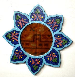 Shop Small Hand Made painted wood Mirror Wall Mount By Treasures Of Morocco at the  Home Dcor Store. Find the latest styles with the lowest prices from Moroccan Mirrors
