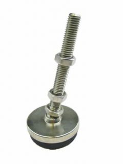 J.W. Winco 10T8LD5 Series LP 100.1 303 Stainless Steel Threaded Stud Type Low Profile Leveling Mount with Light Duty Rubber Pad, Inch Size, 5/8 11 Thread Size, 8" Thread Length, 2" Base Diameter: Vibration Damping Mounts: Industrial & Scienti