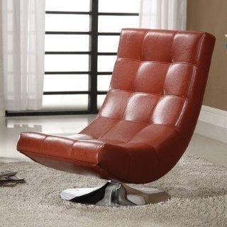 Denny Swivel Lounge Chair Color: Mahogany Red   Oversized Chairs