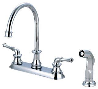 Pioneer 2DM301 Two Handle Kitchen Faucet, PVD Polished Chrome Finish   Touch On Kitchen Sink Faucets  