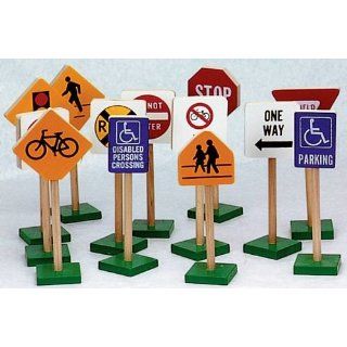 Guidecraft Miniature Traffic Signs: Toys & Games