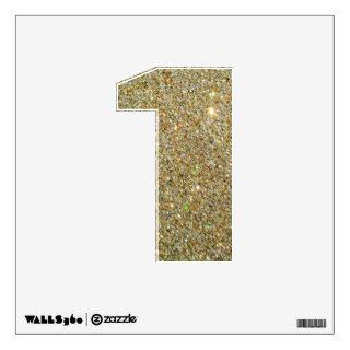 Faux Gold Glitter Number 1 1st Birthday Wall Decal