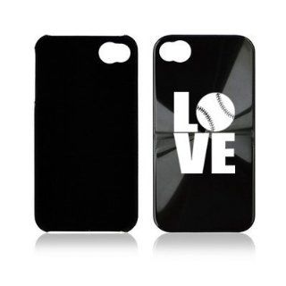 Apple iPhone 4 4S 4G Black A1602 Aluminum Hard Back Case Cover Love Baseball Softball: Cell Phones & Accessories