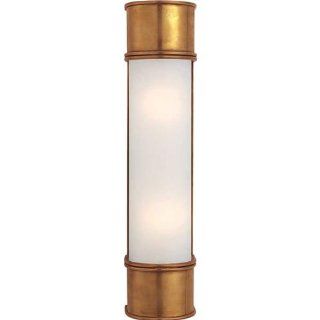 Visual Comfort CHD1552ABFG Antique Burnished Brass with Frosted Glass Chart House 2 Light Oxford Tall Linear Wall Light CHD1552   Wall Sconces  