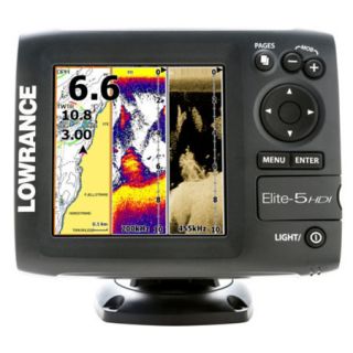 Lowrance Elite 5 HDI 83/200 Dual Frequency Fishfinder/Chartplotter w/Base Maps 756387