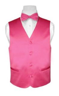 BOY'S Solid HOT PINK FUCHSIA Color Dress Vest BOWTIE Set size 6: Business Suit Vests: Clothing