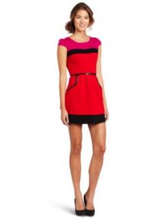 My Michelle Juniors Colorblock Dress, Fuchsia, 3 at  Womens Clothing store