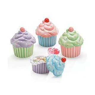 4 Mini Cupcake Cups Candy Dishes w/ Lids Kids Party: Kitchen & Dining