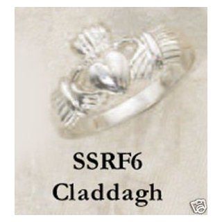 Fine Sterling Silver Irish Catholic Claddagh Heart Ring: Jewelry