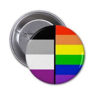 Asexual and Rainbow Flags Badge Button
