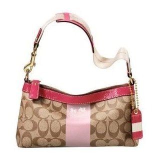 Authentic Coach Signature Brown and Light Pink Heritage Stripe Handbag No K0769 11562: Everything Else