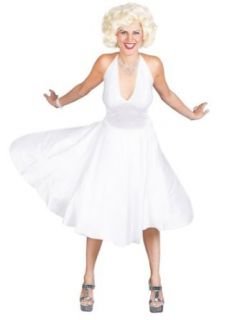 Marilyn Monroe Costume Old Hollywood Celebrity Costume Pin Up White Dress: Clothing