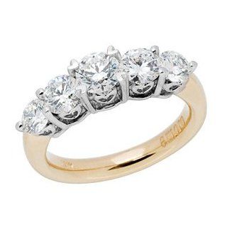 One and a Half Carat Ideal Eternity Cut Diamond Ring in 18kt Yellow Gold Carat Total Weight 1.50 Jewelry