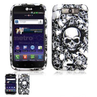 LG Connect 4G MS840 Skulls Crystal Skin Design Case: Cell Phones & Accessories