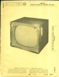 Admiral TV Model T323 Photofact Folder 1957: Entertainment Collectibles