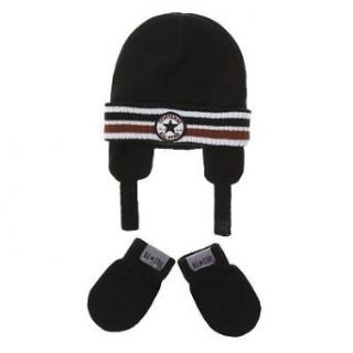 Converse All Star Baby Boy Striped Knit Hat & Mittens Set, 12 24 months: Clothing