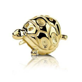 18k Gold Overlaid Sterling Silver Lucky Turtle Charm Bead, Fits Jovana and All Brands Charm Bracelets.: Jewelry