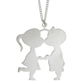 Kissing Cousins Necklace, in Silver Tone: Pendant Necklaces: Jewelry