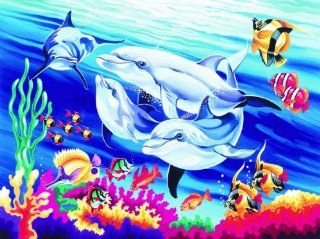 Paint By Numbers Large Dolphins Painting: Toys & Games
