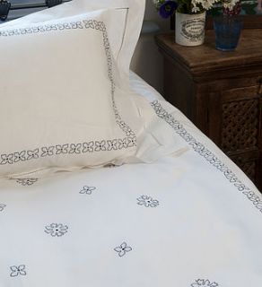 hand printed moghul trellis bed linen by claire worthington