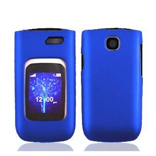LG A340 A 340 Blue Rubber Feel Snap On Hard Protective Cover Case Cell Phone: Cell Phones & Accessories