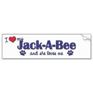 I Love My Jack A Bee (Female Dog) Bumper Stickers