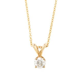 Neda Behnam DFAC 14k Yellow Gold 1/3ct TDW Round Diamond Pendant (H I, SI1 SI2) Diamonds for a Cure Diamond Necklaces