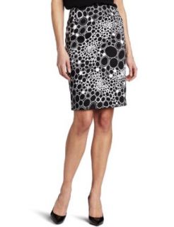 Jones New York Women's Dot Skirt, Black/White, 10 at  Womens Clothing store