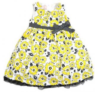 Sophie Fae Girls Floral Black White W/Yellow Dress (5): Special Occasion Dresses: Clothing