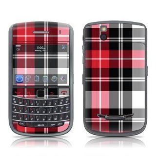 Red Plaid Design Skin Decal Sticker for Blackberry Bold 9650 Cell Phone: Cell Phones & Accessories