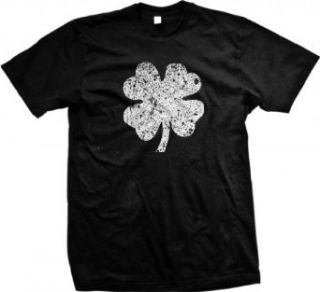 Faded Shamrock Mens T shirt, Ireland Pride, Four Leaf Clover, St. Patrick's Day Men's Tee Shirt: Clothing