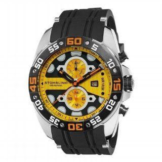 Stuhrling Original Men's 346.331665 Lifestyles Orbit Swiss Quartz Yellow Dial Watch Watches