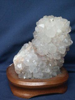 Unique Quartz Crystal Cluster on Wood Base, 9.9.13 : Other Products : Everything Else
