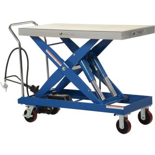 Vestil Scissor Cart — Air Hydraulic, 2000-Lb. Capacity, 47 1/4in.L x 24in.W, Model# AIR-2000  Pneumatic Lift Tables   Carts