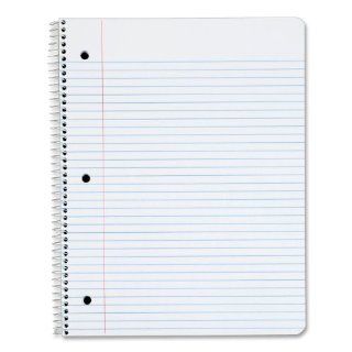 TOPS 1 Subject Wirebound Notebook, College Rule, 8.5 x 11 Inches, White, 100 Sheets per Book, Cover Color May Vary (65161)  College Ruled Perforated Notebooks 
