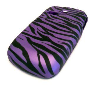Samsung R355c Purple Zebra HARD RUBBERIZED FEEL RUBBER COATED DESIGN Case Cover Skin Protector NET 10 Straight Talk: Cell Phones & Accessories