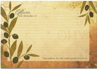 Olives 4" X 6" Recipe Cards with Scripture   Pkg. Of 36 Kitchen & Dining