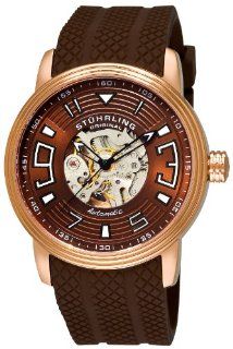Stuhrling Original Men's 1079.3346K59 Classic Delphi Archer Automatic Skeleton Brown Watch: Watches