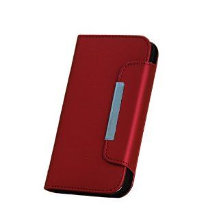 Best2buy365 Wallet PU Leather Case Cover with Credit / Business Card Holder For Samsung Galaxy S4 SIV I9500+1x Gift 3.5mm Earphone Jack Dust Plug Stoper for cellphone (Red): Cell Phones & Accessories