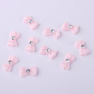 Nail_world365 100pcs 3D Light Pink Resin Acrylic Bowknot Bowtie Butterfly Nail Art Decorations Nail Stickers With Rhinestone : Beauty Products : Beauty
