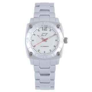 Chronotech Mens Textured Silver Tone Dial Aluminium Case Bracelet Dress Watch CC7079M06M: Watches