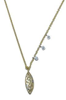 Meira T 14k Gold Marquise Swirl Diamond Necklace: Jewelry