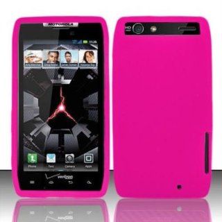 Hot Pink Silicon Case for MOTOROLA Motorola Droid RAZR XT912: Cell Phones & Accessories