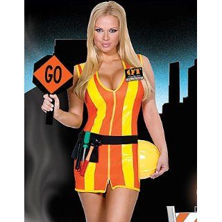 QT Construction   Women's Sexy Construction Worker Halloween Costumes Uniforms: Clothing