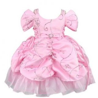 Pink Satin Sequin Floral Pick Up Pageant Flower Girl Dress Girls 2T: Growing Up Company: Clothing