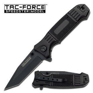 Tac Force Black Spring Assisted Knife with Black Tanto Point Blade: Home Improvement