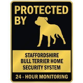 PROTECTED BY " STAFFORDSHIRE BULL TERRIER HOME SECURITY SYSTEM " PARKING SIGN DOG: Home Improvement
