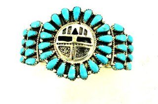 By Navajo Artist: Larry Moses Begay: Beautiful! Sterling silver Turquoise Neddle Point Women's Bracelet: Jewelry