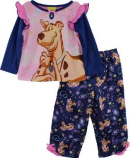 Scooby Doo "Cute" Young Girls Blue Pajama Set Size 4 6X (4): Pants Pajamas Sets: Clothing